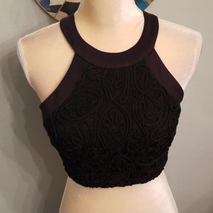 Gracie Embroidered Bralette Black Rope Lace Detail